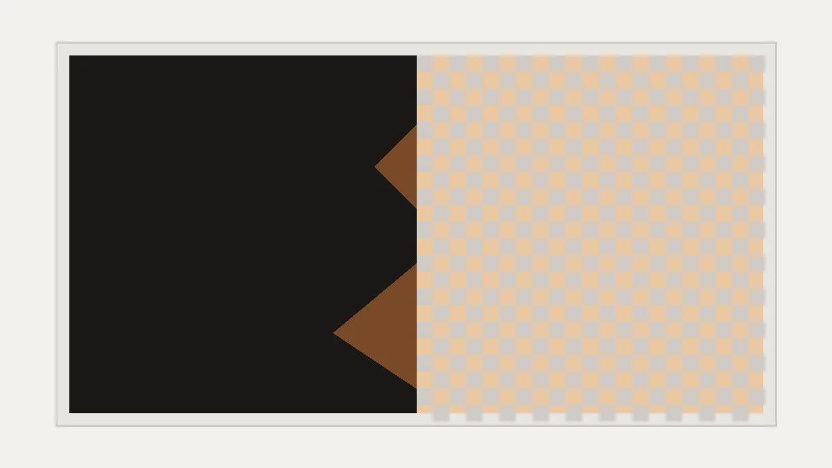 Abstract hard silhouette edge diagram for a local background remover mask notch.